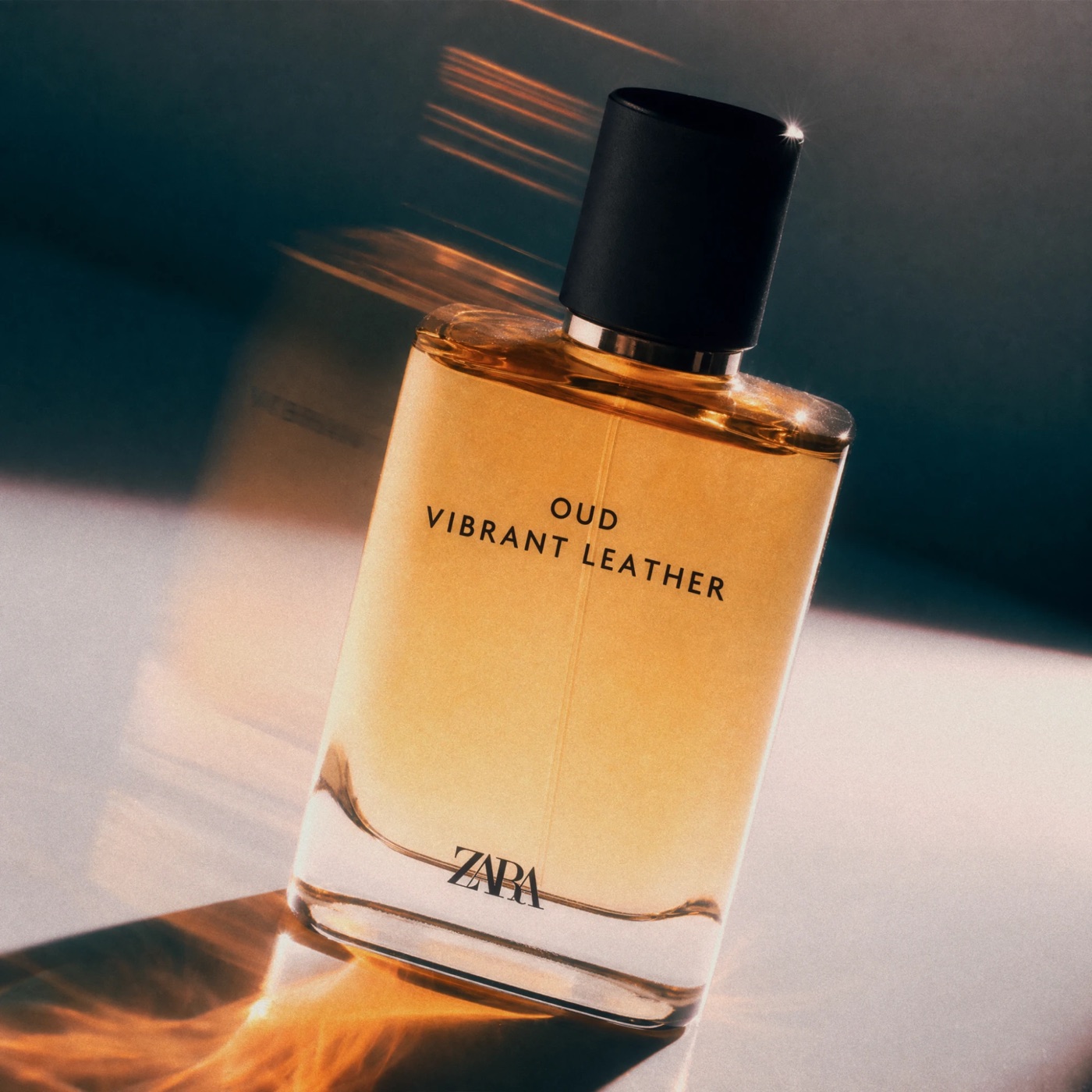 ZARA fragrance product photography — backlit perfume bottle
